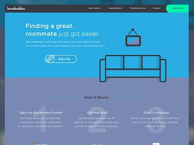 Lease Buddies homepage iconography illustration splash page