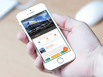 Jobcase - company profile screen action button ios material design mobile mockup screen tabs tags