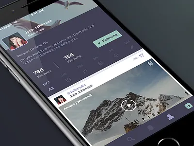 Profile View app icon ios iphone mobile picture profile tap bar ui ux video