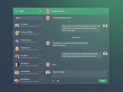 U&Me messenger app blur chat clean design interface messenger ui ux web wireframe
