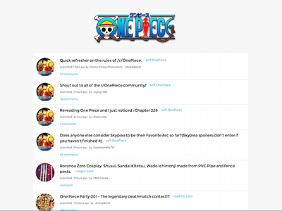 Minimal One Piece Subreddit Theme anime clean css minimal onepiece reddit subreddit theme ui
