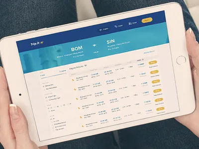 Flights Screen (WIP) booking flights india ipad mumbai rates saurabhj singapore travel ui