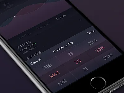 Analytics App [Picker] analytics app date graph ios8 ipad iphone picker
