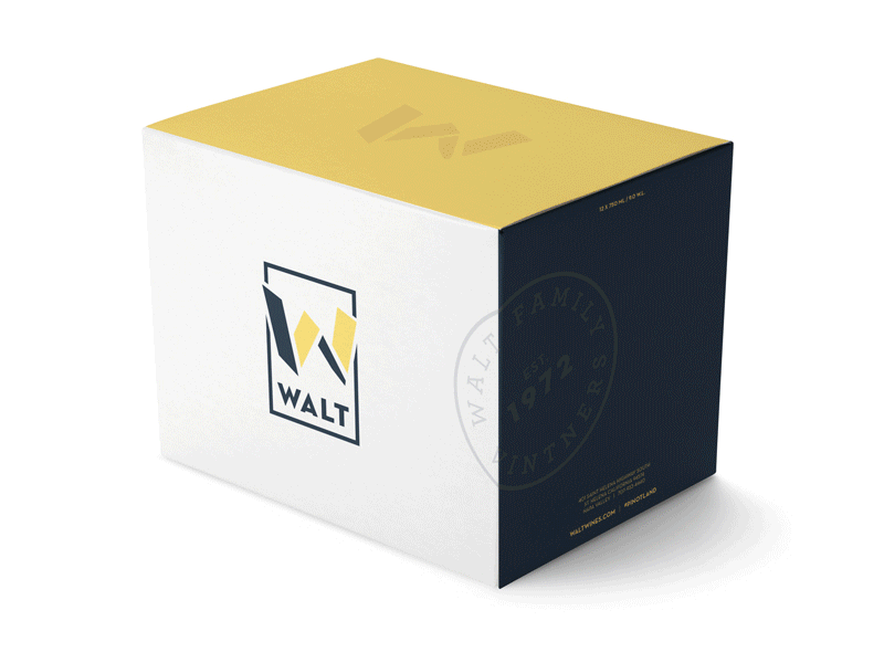 WALT Packaging bottle box brand aid branding packaging walt wines