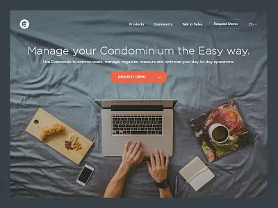Evercondo Landing Page - Residents business clean flat homepage landing page ui ux web design website