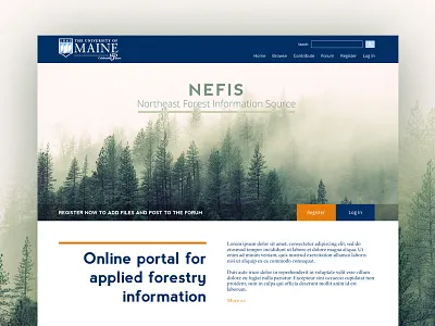 Forestry Landing Page forest interface photoshop web web design
