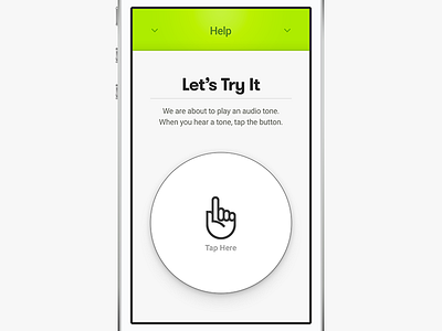 Audicus, Pre-test app dropshadow hand health help icon ios iphone menu tap typography