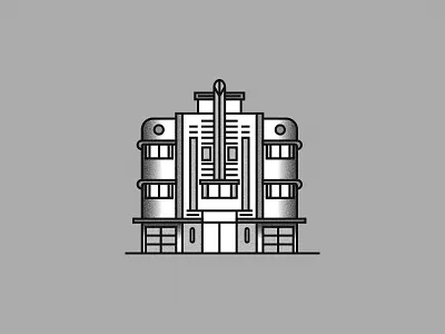 A Miami Building building design illustration line miami