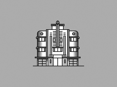 A Miami Building building design illustration line miami