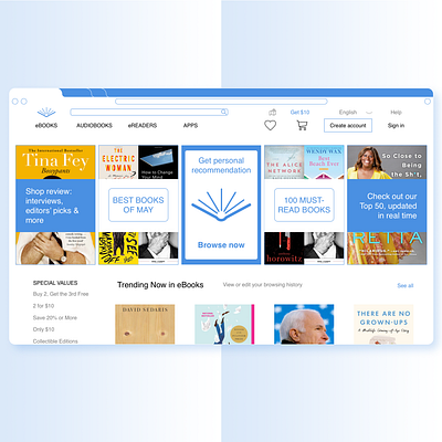 Book Store design ui ux