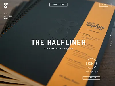 Eephus League product page baseball ecommerce store typography web