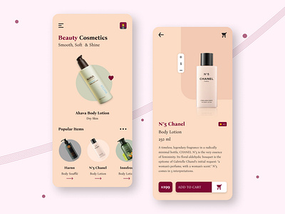 Beauty Cosmetics App Design android app aplication app app design beauty beauty cosmetics beauty products cosmetics design ios iphone mobile ui uiux user intertface ux