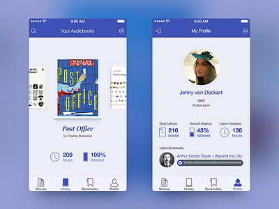 Twipe – the best AudioBook Player for iOS app audiobook books design ios ios app design iphone library mobile app player profile ui