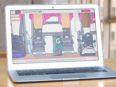 Bbbench Hero basketball basketball shoes bench dribbble hero hero illustration homepage jordan nike shoes socks waterbottle