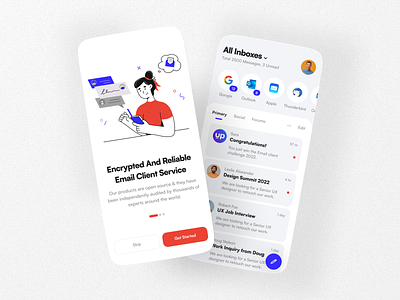 Email Client Redesign Concept [Free Figma File] app app design app redesign app ui best dribbble shot 2022 branding design email email client product design trend ui ui revamp uidesign user experience user experience design user interface user interface design ux uxdesign