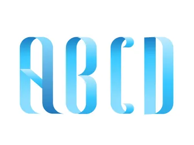 Ribbon Alphabet illustrator letterforms typography vector