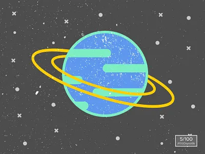 Planet - 5/100 100daysofai illustration planet space stars the100dayproject