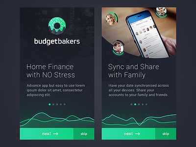 WIP - budgetbakers walkthrough app budget dark ui finance flat glow graph ios onboarding stats tracking walkthrough