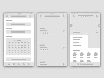 Wireframes clean flat ios iphone minimal ui wireframes