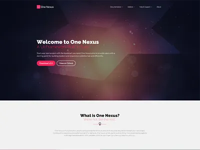 One Nexus v2 css framework icons modern responsive web design website