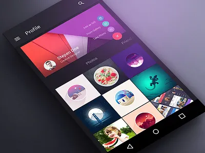 Profile Photos Dark design material designs photos profile screens ui