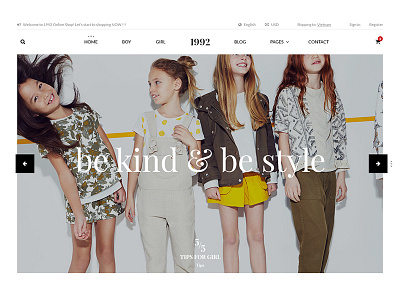 1992 | Homepage 5 1992 category creative design dzoan ecommerce fashion grid layout minimalism psd theme