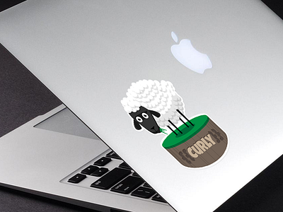 Curly sticker illustration logo open source sticker