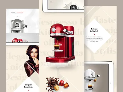 Nespresso by Kitchenaid - Case Study case study clean flat interface kitchenaid minimal navigation nespresso one page ui ux webdesign