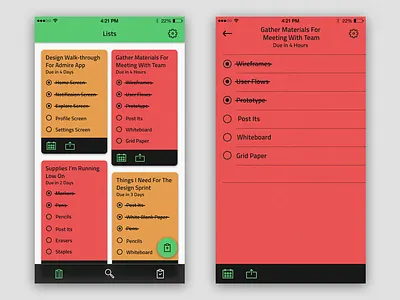 To-Do List App clean flat ios iphone minimal neat ui