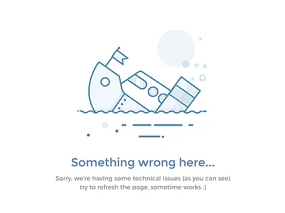 Generic Error State boat empty data empty state error generic error illustration placeholder sink