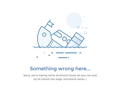 Generic Error State boat empty data empty state error generic error illustration placeholder sink