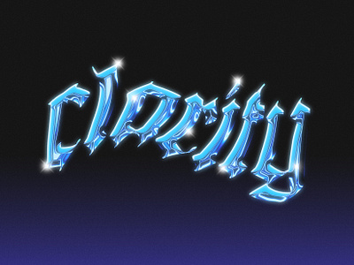 Clarity | Chrometype Logo Design (Free PSD) chrome chrome typography chrometype design illustration lettering logo retro type typography