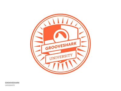 Grooveshark University Logo branding education grooveshark logo mark ribbon school shield university