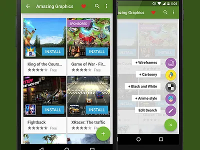 BAM Search Modification FAB android apps fab material design nexus tablet ui ux