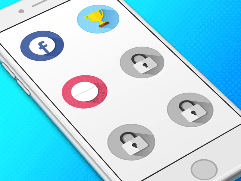Game Menu Animate animation flat game gif ios iphone lock menu mobile simple star ui