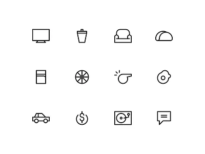 Icons black design icons minimal outline project vector web white