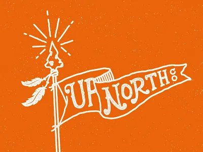 Up North Co. Flag badge camp design feathers flag icon identity illustration outdoors texture vector wilderness
