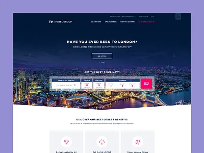 Hotel proposal clean desktop flat home homepage hotel responsive service ui web website