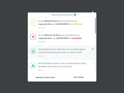 Notification Center center color light notification simple ui white window
