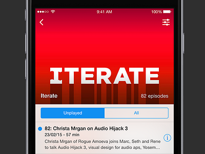 Cloudcast - Podcast detail view cloudcast detail ios iphone player podcast view
