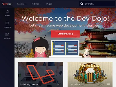 Devdojo Learning Website development learning screencasts teaching