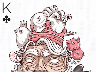 King of Clubs for Playingarts Project artist drawing illsutaration playcards playingarts project