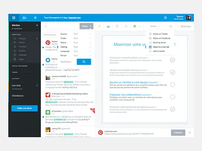 Redesign UI Mention app brand identity buttons font icons interaction nav responsive ui user experience ux web app