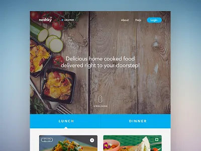 Noshky Landing Page design flat homepage ui web
