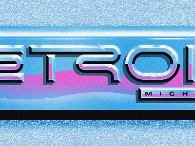 Grand Circus Bookmark 80s airbrush chrome detroit grand circus lettering michigan midwest type typography