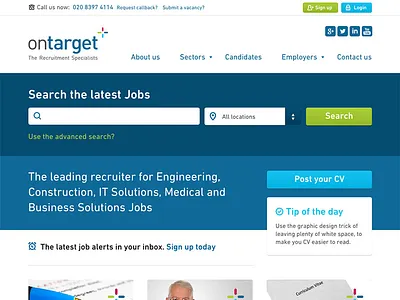 Ontarget Recruitment css html layout responsive web design