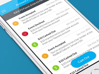 Mobile View for Event Managing App