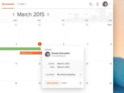 Jus for fun app calendar date flat fun light orange ui