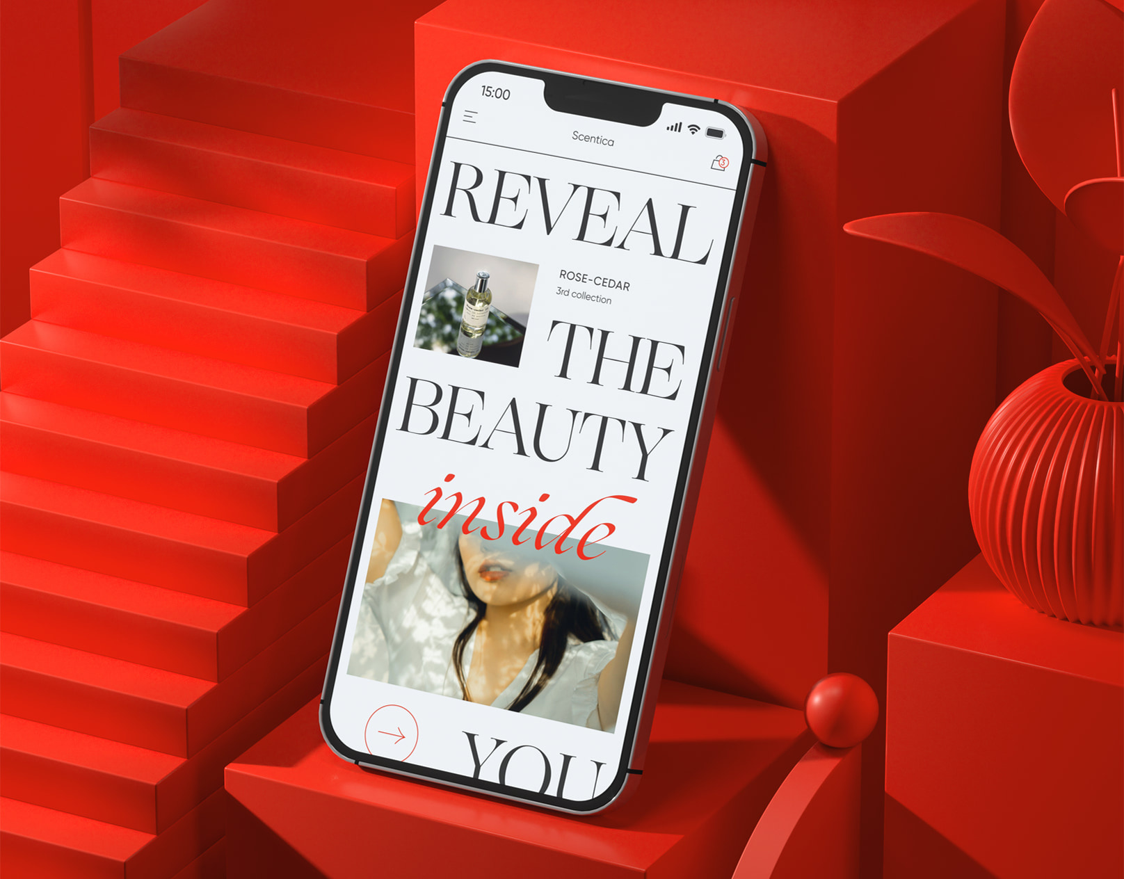 Scentica. - Mobile Design for Online Store 3d beauty industry ecommerce ecommerce design fashion design mobile mobile design niche perfumes online store perfumes store ui ui trends