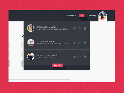 Message Dropdown messages dropdown messaging ui user interface
